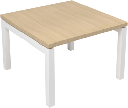 Narbutas Ниска маса Nova, 600x600x400 мм, меламин избелен дъб, Бял метал