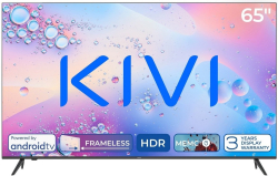 Телевизор KIVI 65U760QB, 65" 3840 x 2160 4K, 60 Hz, 2x 12 W, HDMI, BT 5.1, Wi-Fi, Android TV 11, USB 2.0