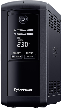Непрекъсваемо захранване (UPS) CyberPower UPS AVR, 1000VA/550W, Line-Interactive LCD дисплей, 4x Schuko