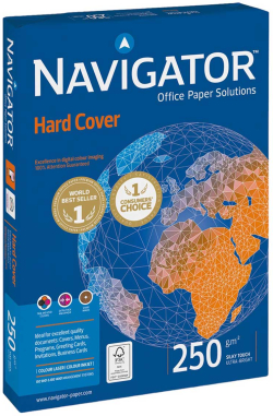 Хартия за принтер Navigator Копирен картон Hard Cover, А4, 250 g-m2, 125 листа, Бяла