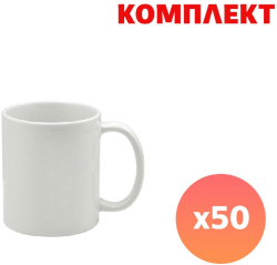 Продукт BESTSUB Чаша, керамична, клас АА, бяла, 330 ml, с пълноцветен печат, 50 броя