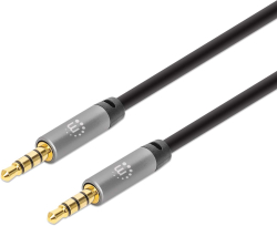 MANHATTAN 355995 :: Аудио кабел, 3.5mm, M-M, Stereo Jack, Gold-Contacts, 2 м