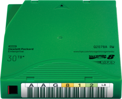 Продукт HPE LTO‑8 Ultrium 30TB RW касета за данни - 30 TB, Компресиран 2,5:1, Архивен живот 30 години, Зелена; Q2078A