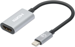 Кабел/адаптер MANHATTAN 153973 :: Aдаптер USB Type-C 3.2 Male към HDMI-Female, сив