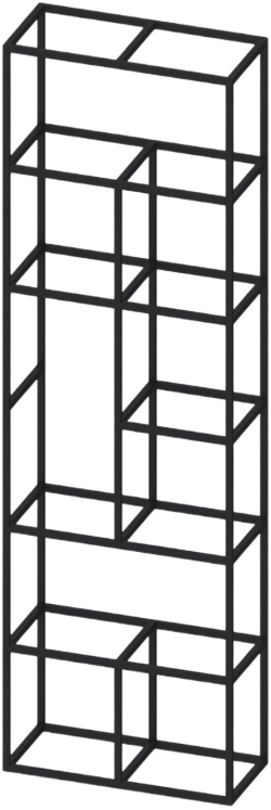 Стелаж RFG Boxi M, метален, 720 х 370 х 2120 mm, черен