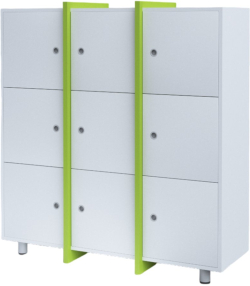 Продукт RFG Шкаф Etto, с 9 отделения, 1260 х 400 х 1310 mm, бял и зелен
