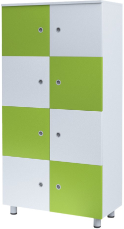 Шкаф RFG Fores, 8 отделения, 800 х 400 х 1560 mm, ПДЧ, бял и зелен