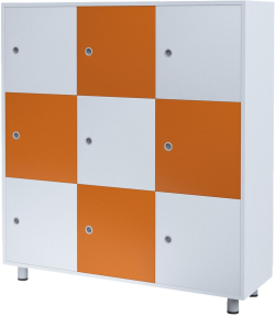 Шкаф RFG Dale, с 9 отделения, 1237 х 400 х 1330 mm, ПДЧ, бяло-оранжев
