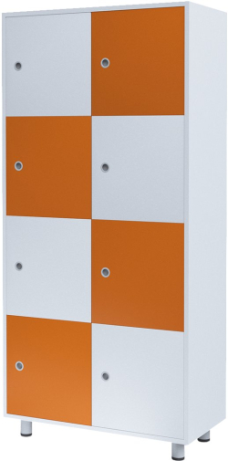 Продукт RFG Шкаф Dale, с 8 отделения, 800 х 400 х 1750 mm, бял и оранжев