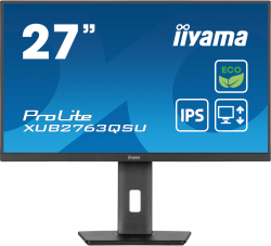 Монитор IIYAMA XUB2763QSU-B1, 27'' IPS LED panel, AG, 16:9, QHD 2560x1440, 2ms, 100Hz