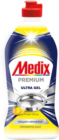 Почистващ продукт Medix Препарат за миене на съдове Premium, жълт, 415 ml