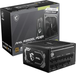 Захранване MSI MAG A1250GL PCIE5 Power Supply 1250W, 80 PLUS Gold, 135 мм Fan Size