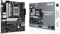 Дънна платка ASUS PRIME B650M-K, AM5, 4х DDR5, 5200 MHz, 2500 Mb/s, HDMI, VGA, Micro ATX