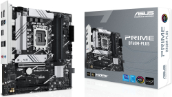 Дънна платка ASUS PRIME B760M-PLUS, LGA1700, 4х DDR5, До 192 GB, 2500 Mb/s, HDMI, DP, Micro ATX