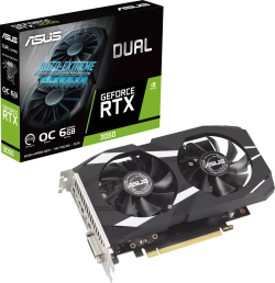 Видеокарта ASUS GeForce RTX 3050 6GB Dual OC 6 GB GDDR6, DVI-D, 1x DisplayPort 1.4a, 1x HDMI 2.1