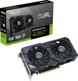 Видеокарта ASUS Dual GeForce RTX 4060 Ti V2 OC 8GB GDDR6, 1x HDMI 2.1a, 3x DisplayPort 1.4a