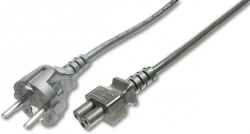 ASSMANN AK-440115-008-S :: Кабел захранващ, Shuko към 3-pin C5, 0.75м, черен