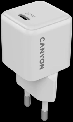 Принадлежност за смартфон CANYON CU20C, 20W, USB Тype-C, GaN Technology, 0.6 A, 100-240 V,