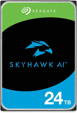 Хард диск / SSD Seagate SkyHawk AI, 24 TB, 3,5", 7200 rpm, 2 x SATA 3 6Gb/s, За сървър