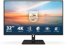Монитор Philips 32E1N1800LA/00, 31.5'' VA WLED panel, AG, 16:9, 4K UHD 3840x2160, 300cd/m2, 3500:1, 4ms, 60Hz, 2x HDMI, DisplayPort
