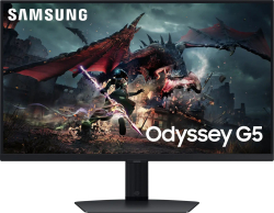 Монитор Samsung Odyssey G5 G50D, 27" 2560 x 1440, 16:9, IPS, 180 Hz, 350 cd/m2, HDMI, DP, Черен