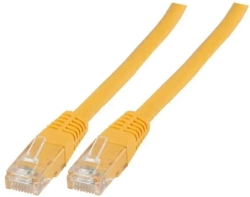 Пач корда категория 6 RJ45, неекранирана U-UTP, PVC, CCA, жълта &mdash; 10 метра