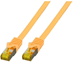 RJ45 Пач корда S-FTP, кат. 6A, LSZH, кат. 7 Raw cable, жълта &mdash; 0.50 метра