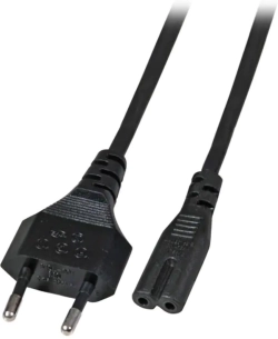 Захранващ кабел за ноутбук Euro - C7 180°, черен