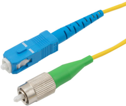 Оптична пач корда FC-APC-SC-UPC, симплекс, сингъл мод OS2, 3 мм оптичен пач кабел — 1 метър