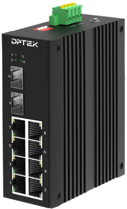 Комутатор/Суич DPTEK DK3110I, 8х 10/100/1000, 2х 1000Base-X SFP, 802.3af/аt, QoS, 240W budget