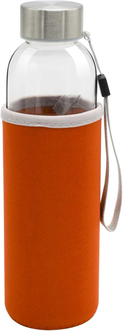 Halo Бутилка, стъклена, 500 ml, с оранжев калъф