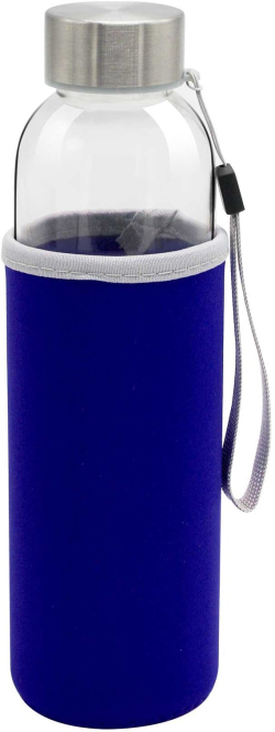 Halo Бутилка, стъклена, 500 ml, със син калъф