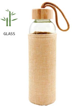 Sunset Бутилка, стъклена, с ленен калъф, 500 ml