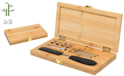 Office 1 Комплект инструменти Gadgets, 19 части, в кутия от бамбук