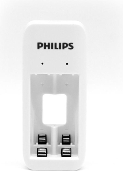 Продукт PHILIPS 2-slots basic charger with 2 x 700mAh AAA RTU batteries Recharges 1 or 2 pcs of AA-AAA NiMH rechargeable battery