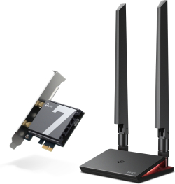 WiFi безжична карта/адаптер TP-Link Archer TBE550E BE9300, 3-лентов Bluetooth 5.4 Wi-Fi7 PCIe адаптер
