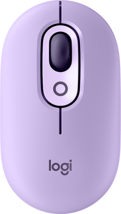 Мишка LOGITECH POP with emoji - BT - 4000 dpi - Лилаво