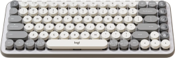 Клавиатура LOGITECH POP ICON KEYS - OFF WHITE - US INT'L - BT - INTNL-973, Бяла/Сива