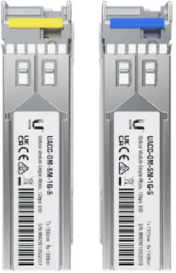 SFP Модул Оптичен модул Ubiquiti UACC-OM-SM-1G-S-20, 1550-1310nm, LX, 3km, DDM, 20 бр.