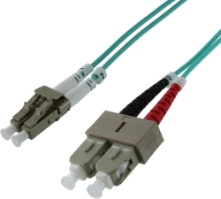 Оптична пач корда SeaMAX, 1m, LC-SC UPC, MM OM3 50-125, duplex, 2.0mm, LSZH