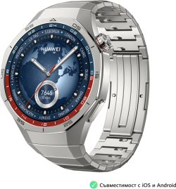Смарт часовник Huawei Watch GT5 Pro Vili-B29M, 1.43", Amoled, 466x466, PPI 326, BT5.2, BLE-BR-EDR, 524mAh, Сребрист/сив