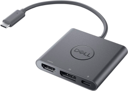 Кабел/адаптер Dell Adapter - USB-C to HDMI- DisplayPort with Power Delivery - Kit, Черен