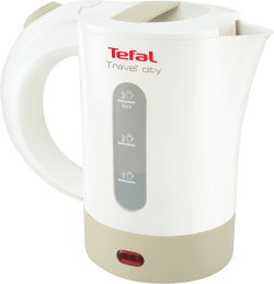 Електрическа кана Tefal KO120130 TRAVEL CITY2 0.5L бяло и сиво, 2 чаши, пътна чанта, лъжица