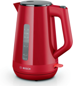 Електрическа кана Bosch TWK1M124, MyMoment Plastic Kettle, 2400 W, 1,7 l, Индикатор за чаша, Червен
