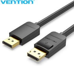 Кабел/адаптер Vention - Display Port v1.2 DP M/M, Черен, 4K, 1.5 м.