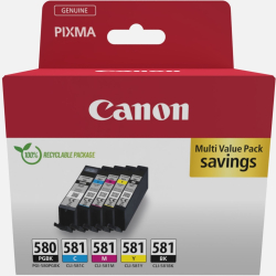 Касета с мастило Canon PGI-580-CLI-581 PBK-C-M-Y Pigment + Ink Cartridge Multi Pack