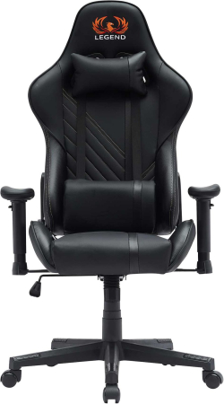 Геймърски стол RFG Get Legend, екокожа, Butterfly механизъм, полипропиленова основа, до 150 kg, черен