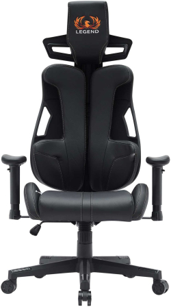 Геймърски стол RFG One Legend, екокожа, Butterfly механизъм, полипропиленова основа, до 150 kg, черен