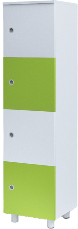Шкаф RFG Fores, 4 отделения, 400 х 400 х 1560 mm, ПДЧ, бял и зелен