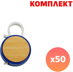 Продукт Ролетка Meter, бамбук, 1 m, синя, с пълноцветен печат, 50 броя